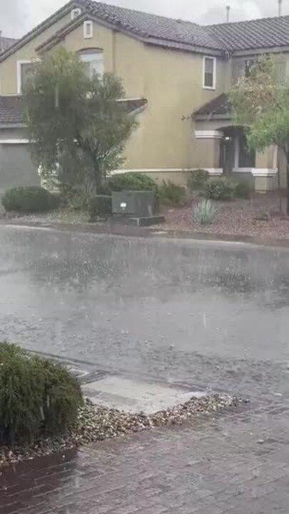 Car Alarm Blares as 'Insane' Hail Pummels Near Las Vegas