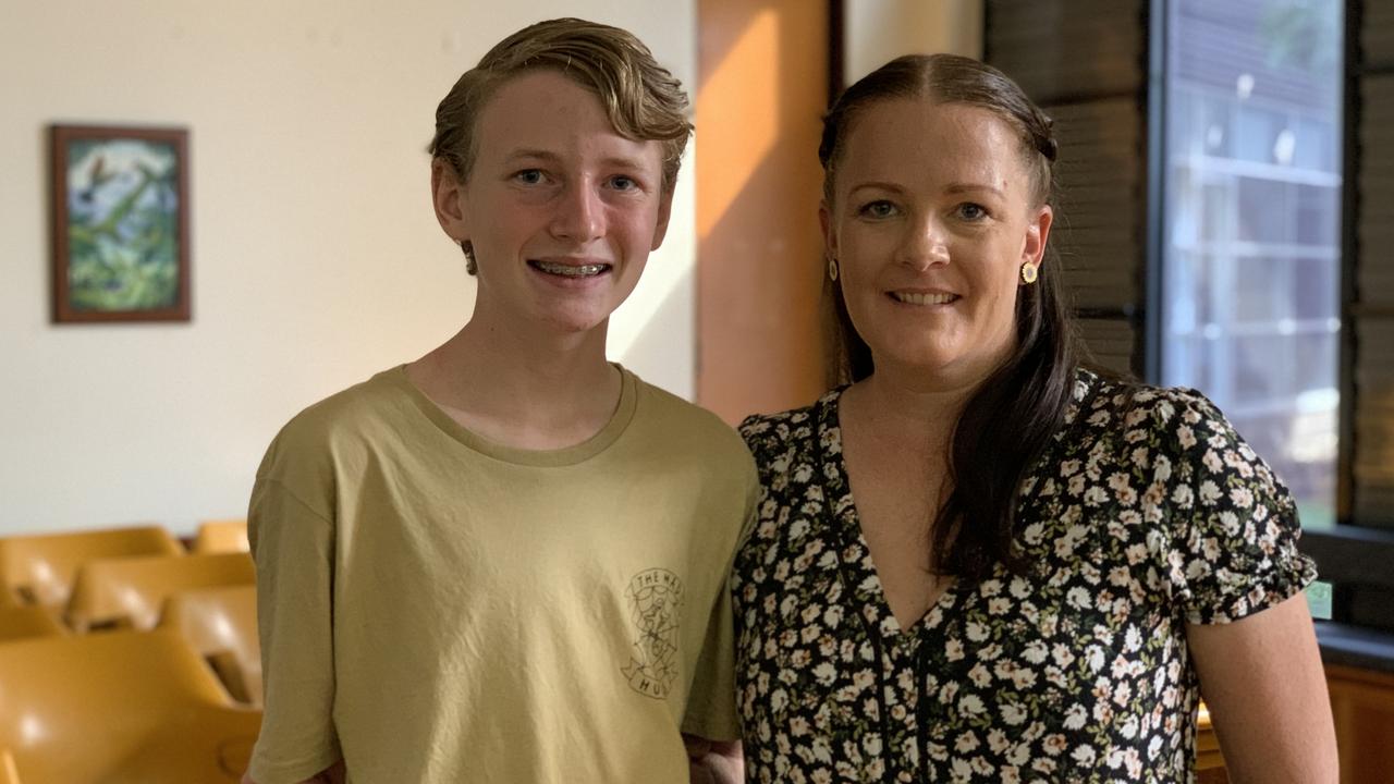 Ethan Cross and Kara Cross at the Mackay Chess Open on May 14. Picture: Duncan Evans