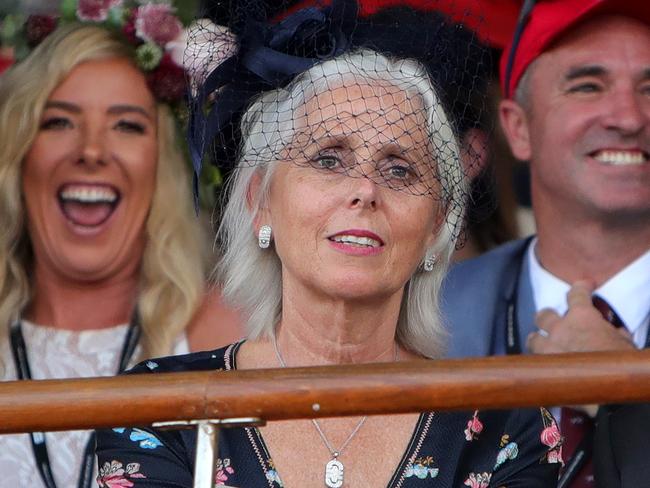 06/11/2018: Paula Dwyer in the owners stand during the 2018 Melbourne Cup at Flemington Race Course. Stuart McEvoy/The Australian.