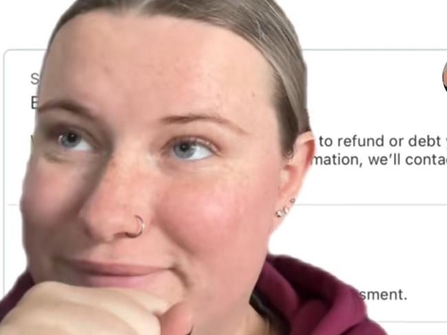 Woman flabbergasted after tax return shock.  Picture: TikTok