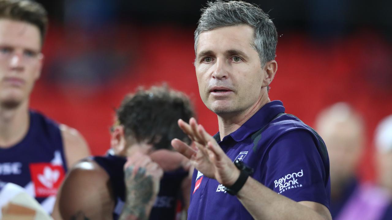 New coach Justin Longmuir was a revelation for the Dockers. Picture: Getty Images