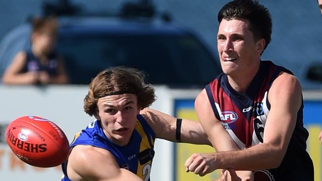 Charlie Constable (right) in action for Sandringham in the TAC Cup. Picture: Kylie Else