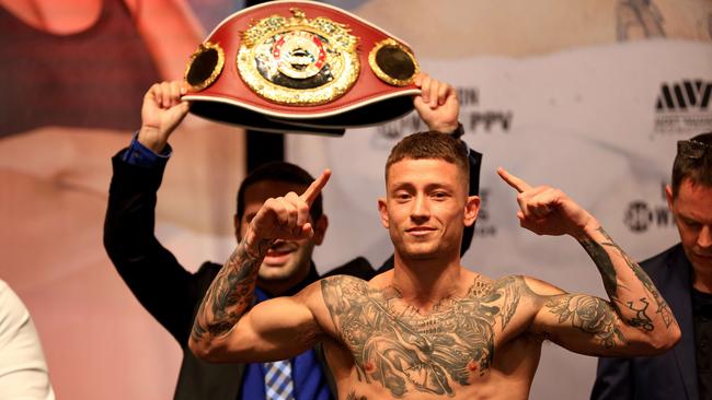 Liam Paro wants to bring a world title fight to Australia. Picture: Mike Ehrmann/Getty Images/AFP