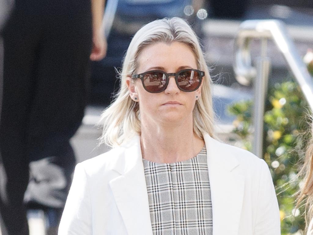 Inspector Amy Scott arrives at the Lidcombe Coroners Court for the coronial inquest. Picture: NewsWire / Nikki Short