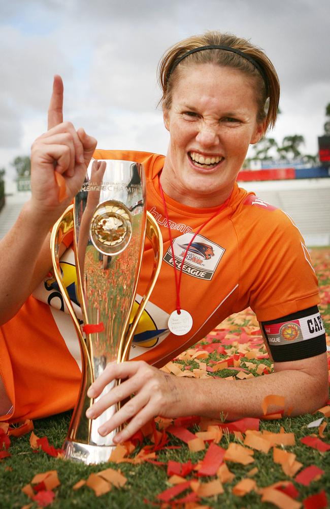 QLD captain Kate McShea during W-League grand final between Queensland Roar and Canberra United at Suncorp Stadium.