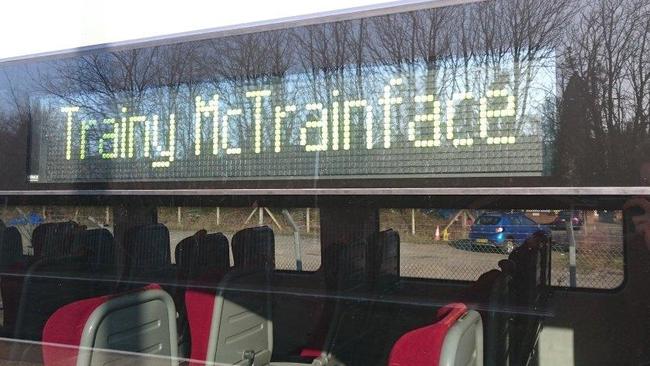 A train in the UK renamed itself Trainy McTrainface temporarily.