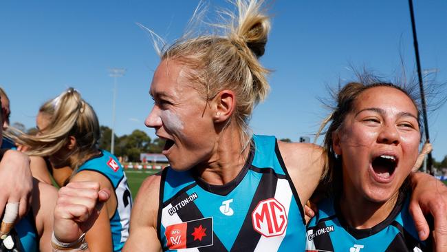 AFLW boss Nicole Livingstone says the league is still in its infancy and will not rush to name an award after Erin Phillips despite her significant achievements. Picture: Dylan Burns / Getty Images