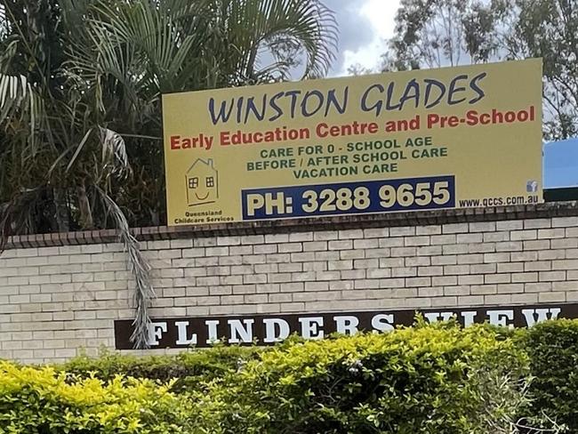 Winston Glades Early Education Centre, Flinders View, after an alleged New Years Eve crash. Picture: Nicola McNamara