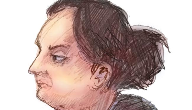 Sketch of Sofina Nikat in court.