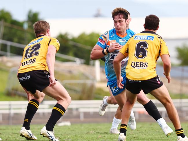 Pride's Mason Kira in the Hostplus Cup Queensland Rugby League (QRL) match between the Northern Pride and the Sunshine Coast Falcons, held at Barlow Park, Cairns Picture: Brendan Radke