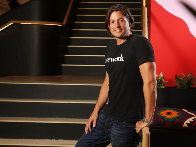 WeWork Australia’s Balder Tol says it’s physical distancing, not social distancing. Picture: AAP Image/Josh Woning