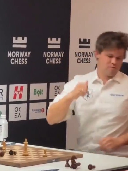 Carlsen was disgusted with himself. Photo: X