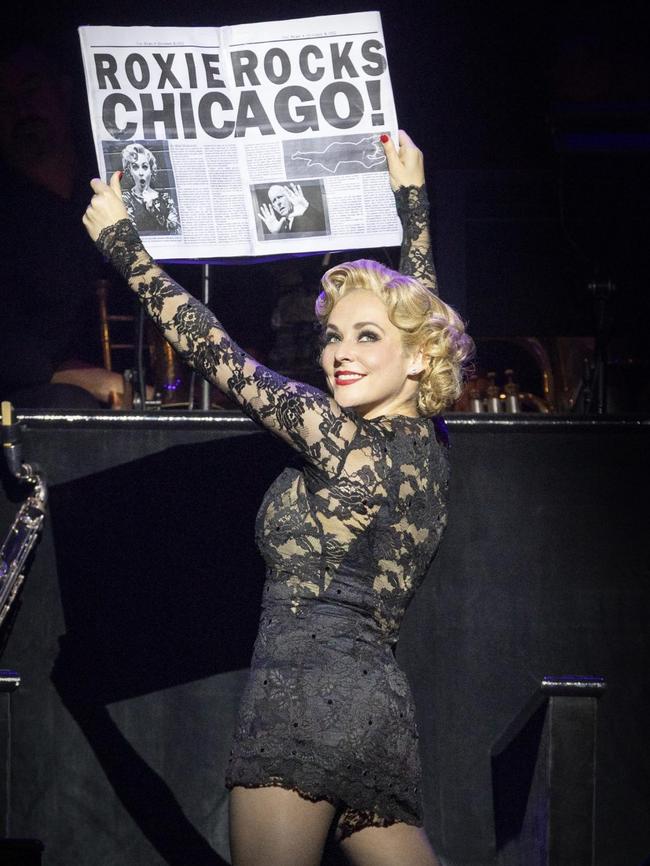 Lucy Maunder (as Roxie Hart) in Chicago the musical. Picture: Jeff Busby