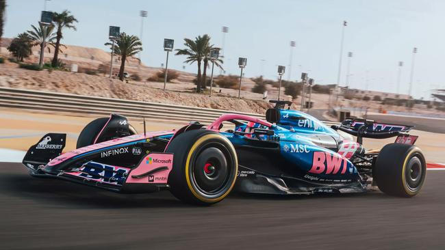 Jack Doohan takes to the wheel of Alpine’s new Formula 1 car during a pre-season shakedown with teammate Pierre Gasly. Picture: Supplied