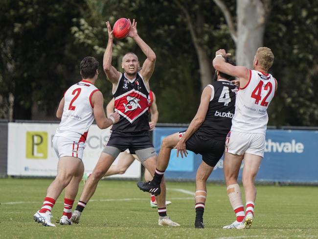 Bonbeach’s Sam Gilbert with the ball. Picture: Valeriu Campan