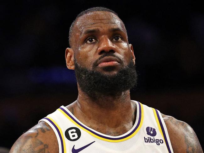 LOS ANGELES, CALIFORNIA - MAY 20: LeBron James #6 of the Los Angeles Lakers reacts after missing a shot during the fourth quarter against the Denver Nuggets in game three of the Western Conference Finals at Crypto.com Arena on May 20, 2023 in Los Angeles, California. NOTE TO USER: User expressly acknowledges and agrees that, by downloading and or using this photograph, User is consenting to the terms and conditions of the Getty Images License Agreement.   Harry How/Getty Images/AFP (Photo by Harry How / GETTY IMAGES NORTH AMERICA / Getty Images via AFP)