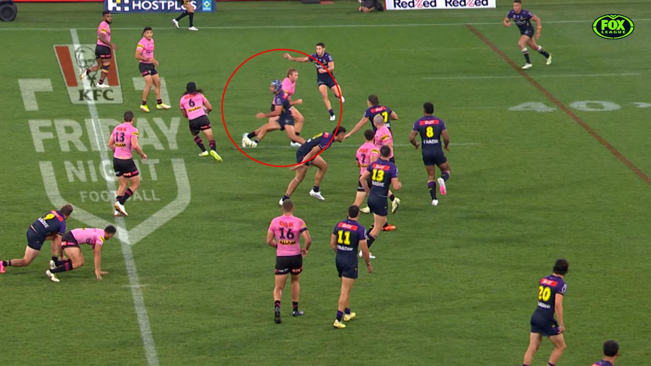 The contoversial call in the clash between the Storm and Panthers.