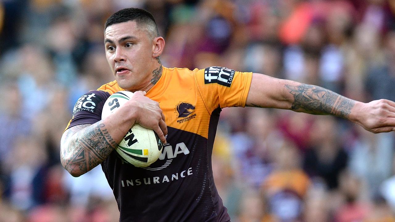 Daniel Vidot playing for the Brisbane Broncos in 2014. (Photo by Bradley Kanaris/Getty Images)