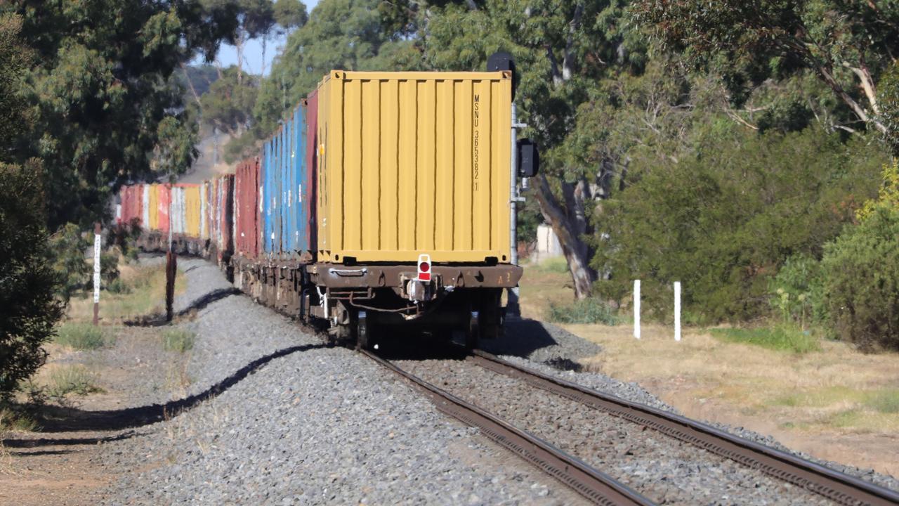 The train at the scene after the accident. Picture: Mark Wilson