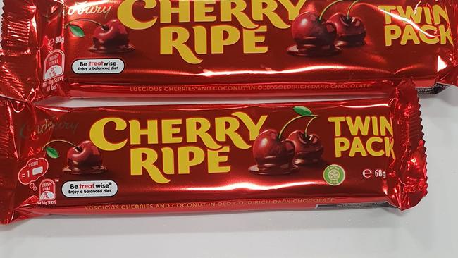 Shoppers have taken to social media to vent their anger at the ever shrinking chocolate bars, with an old favourite the latest to face the chopping block. Cherry Ripe. Picture: Facebook