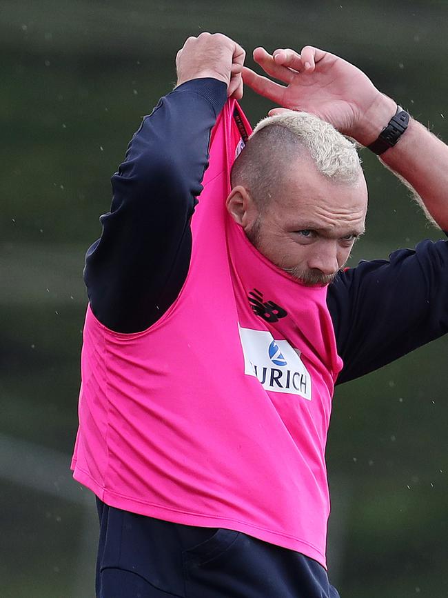 Max Gawn’s bleached mohawk. Picture: Michael Klein