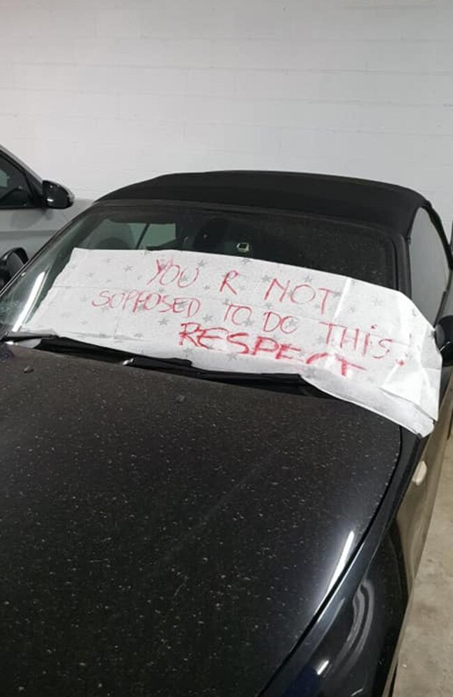 She left a furious note on the car window after blasting the ‘rude’ parking. Picture: Facebook / Inner West Mums