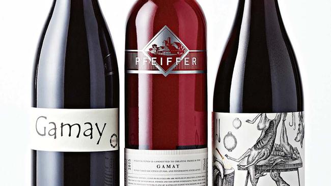 Farr Rising Gamay, 2015 Pfeiffer Gamay, 2015 Ravensworth Charlie-Foxtrot Gamay Noir. Picture: Guy Bailey