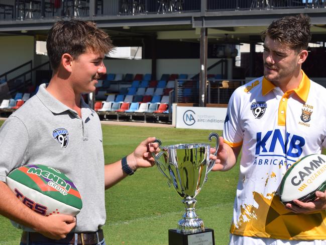 Mendi 9s Tournament Director Mitch Doyle and Mendi Blackhawk and Mendi 9s registered player Jake Bourke.