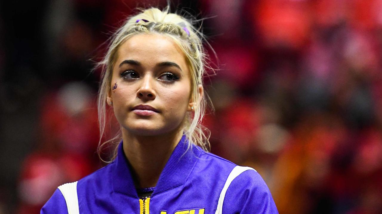 Olivia Dunne of LSU looks on. Photo by Alex Goodlett / GETTY IMAGES NORTH AMERICA.