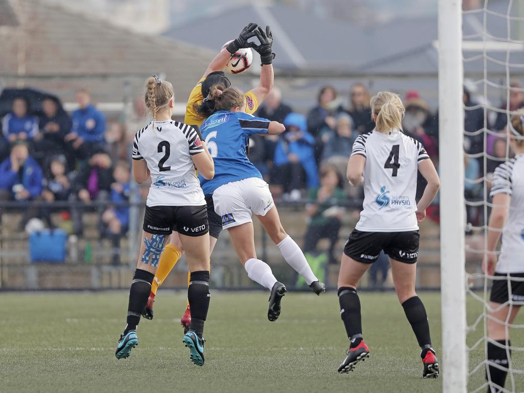 Hobart Zebras versus Kingborough Lions in the women's Statewide Cup final at KGV. Picture: PATRICK GEE