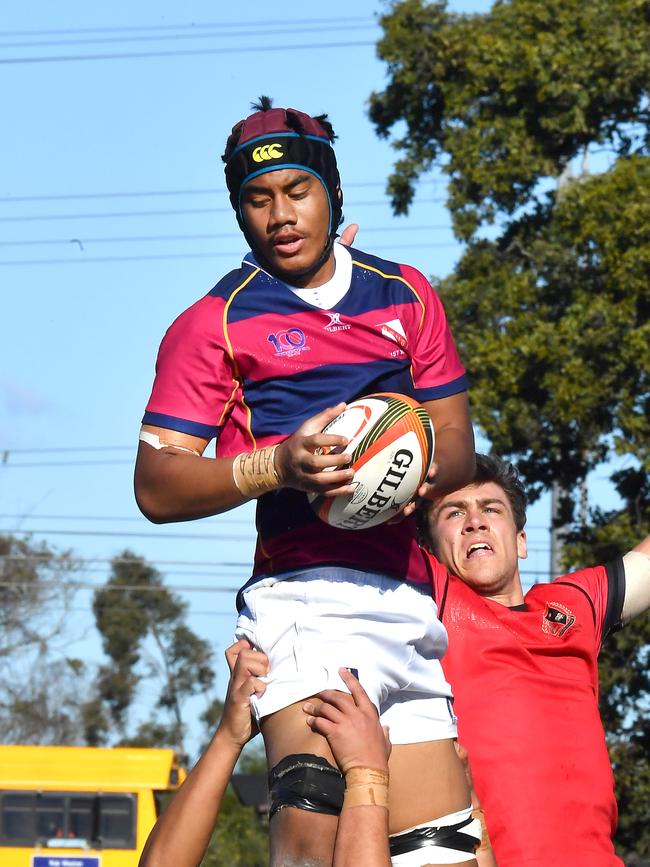 Brisbane State High School lock Stuart Tualima. Picture, John Gass