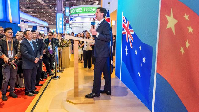 Trade Minister Simon Birmingham at the China International Import Expo in Shanghai. Picture: DFAT/Chris Crerar