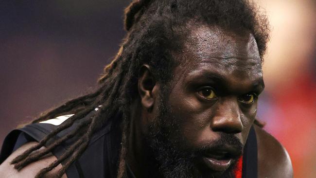 AFL Round 17. Essendon vs Adelaide at Marvel Stadium, Melbourne. 09/07/2021.  Anthony McDonald-Tipungwuti of the Bombers     .  Pic: Michael Klein