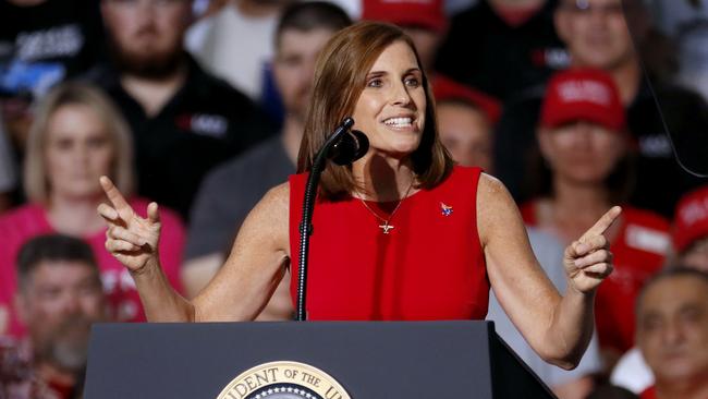 Martha McSally fought in Iraq and Afghanistan and was the first woman to fly a combat mission for the US Air Force. Picture: AP