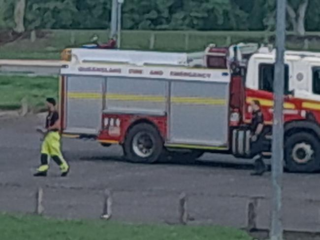 Firefighters were seen on the Bremer River for the search. Picture: Mandy Aul