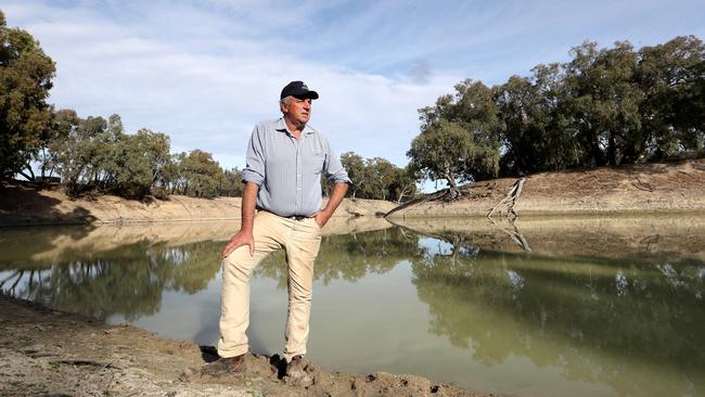 Crucial source: Robert McBride beside the Darling River at Tolarno Station south of Menindee.