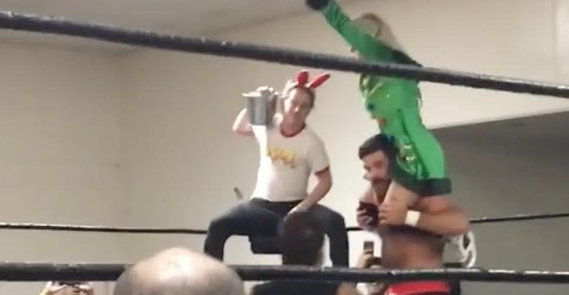 Actor Macaulay Culkin Shows Off 'Home Alone' Moves at California Wrestling Match. Credit - Facebook/Dan Black via Storyful