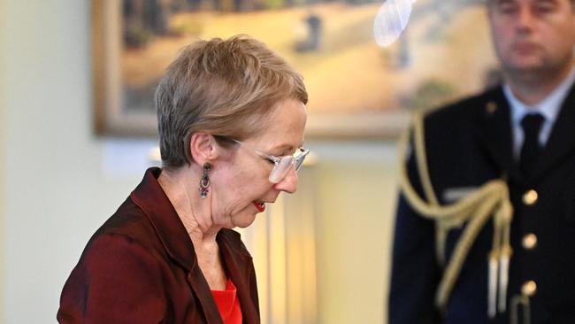 Di Farmer during the swearing-in ceremony at Government House. Picture: Dan Peled / NCA NewsWire