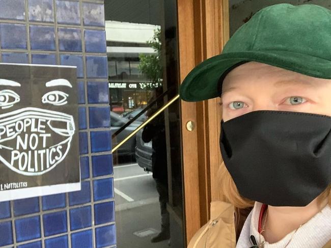 Australian actor Sarah Snook, nominated for an Emmy Award early on Wednesday, appears to be stuck in Melbourne