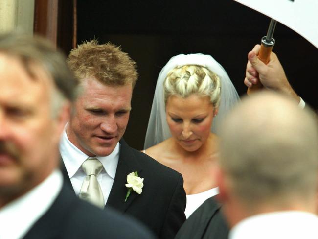 Nathan Buckley and Tania Minnic were married at St Ignatius church in Richmond on New Year's Eve 2002.