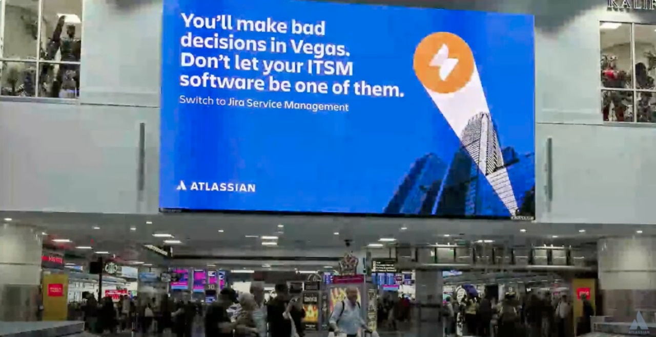 Atlassian advertisements are appearing all over Las Vegas.