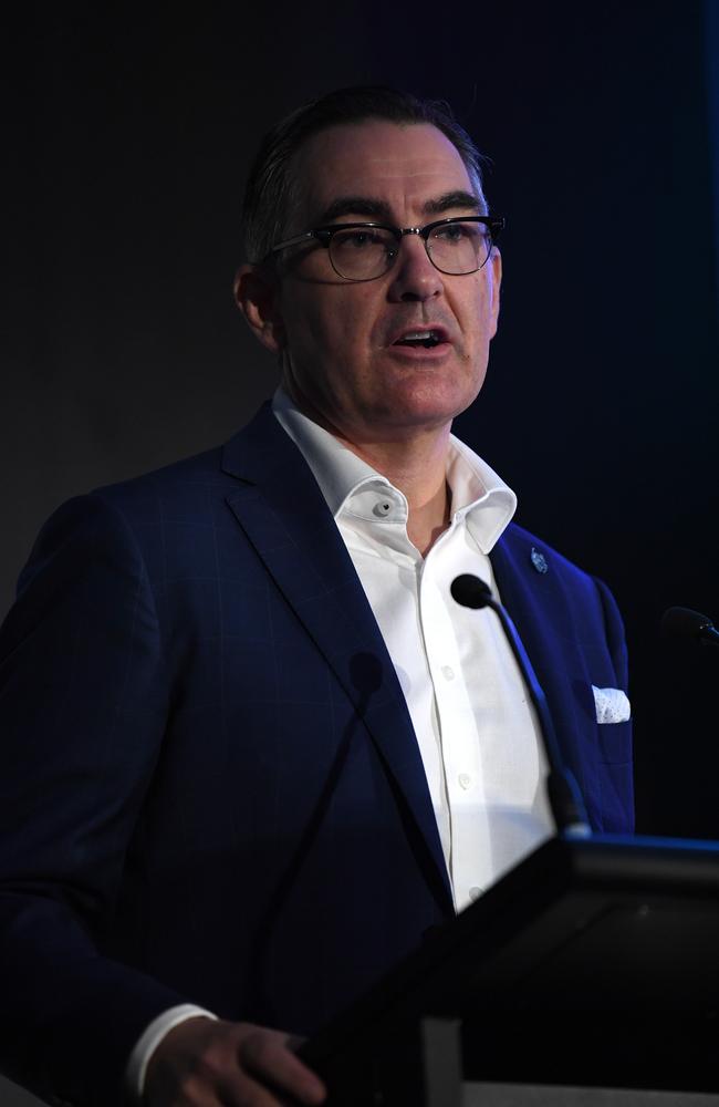 Virgin Australia CEO Paul Scurrah pictured in Brisbane at the company’s AGM in November. Picture: AAP Image/Dan Peled