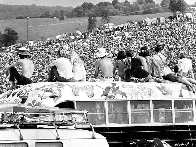 Some of the crowd at the Woodstock rock music festival at Max Yasgur’s farm in Bethel, New York.