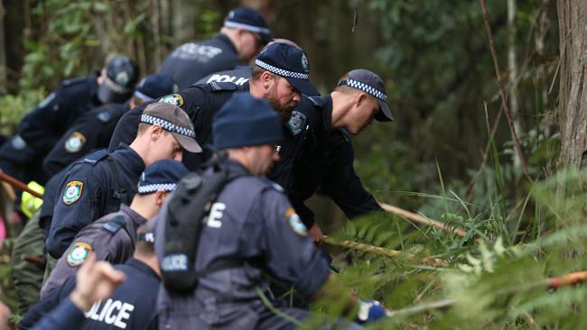 Police during the search for William Tyrrell. Picture by Peter Lorimer.