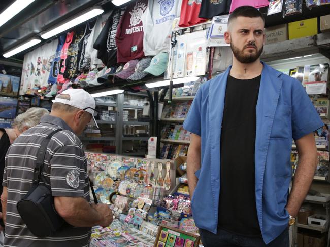 Jesus at his shop on Las Ramblas. Picture: Ella Pellegrini