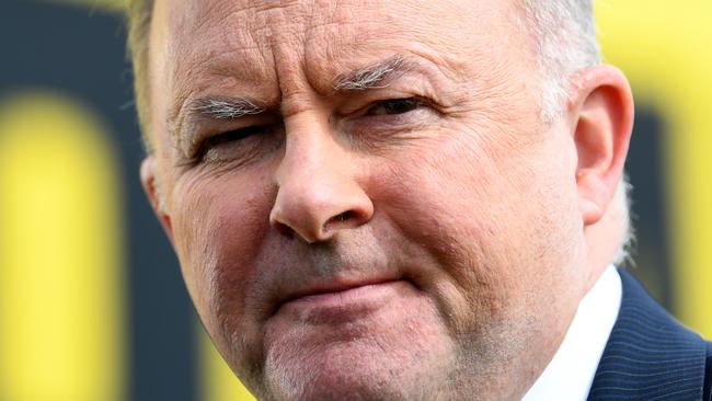 Federal Opposition Leader Anthony Albanese is seen during a press conference next to a major intersection in Brisbane's north, Monday, July 8, 2019. Mr Albanese discussed a proposed federally-funded upgrade to the intersection. (AAP Image/Dan Peled) NO ARCHIVING