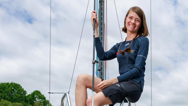 Round the world sailor Jessica Watson is competing in the Sydney to Hobart to raise money for stroke awareness after the loss of her partner to a stroke before his 30th birthday. Picture: Justin Lloyd.