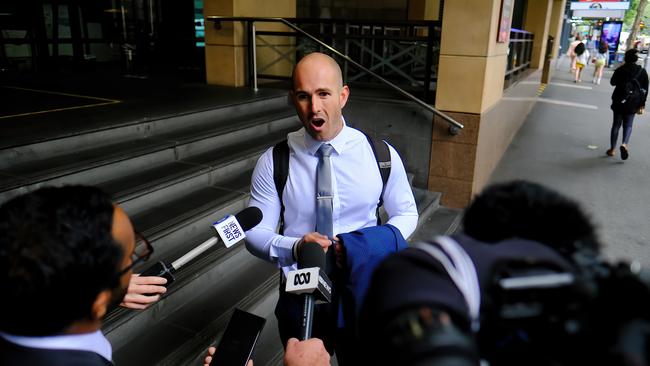 Thomas Sewell has avoided a term of imprisonment for a brutal assault on a security outside Nine Network’s Docklands HQ. Picture: NCA NewsWire / Luis Enrique Ascui