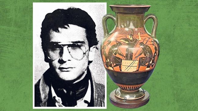 mafia boss Matteo Messina Denaro. Ancient vases have been returned from the US to Italy. Picture: Studio Camera di Lannino/Rex/Shutterstock; Italian carabinieri/AP/The Times