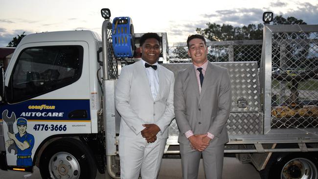 Zaccheause Foster and Joshua Macarone. Photographs from the Gilroy Santa Maria College Formal 2022 in Ingham on Friday night. Picture: Cameron Bates